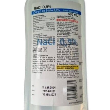 cloruro de sodio 500 ml 9