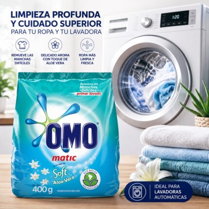 Detergente en Polvo – Omo Matic Soft 400 grs