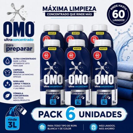 Pack 6 Detergente Omo Ultra Power