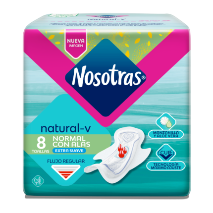 Toallas Femeninas Nosotras - Natural Normal con Alas 8un