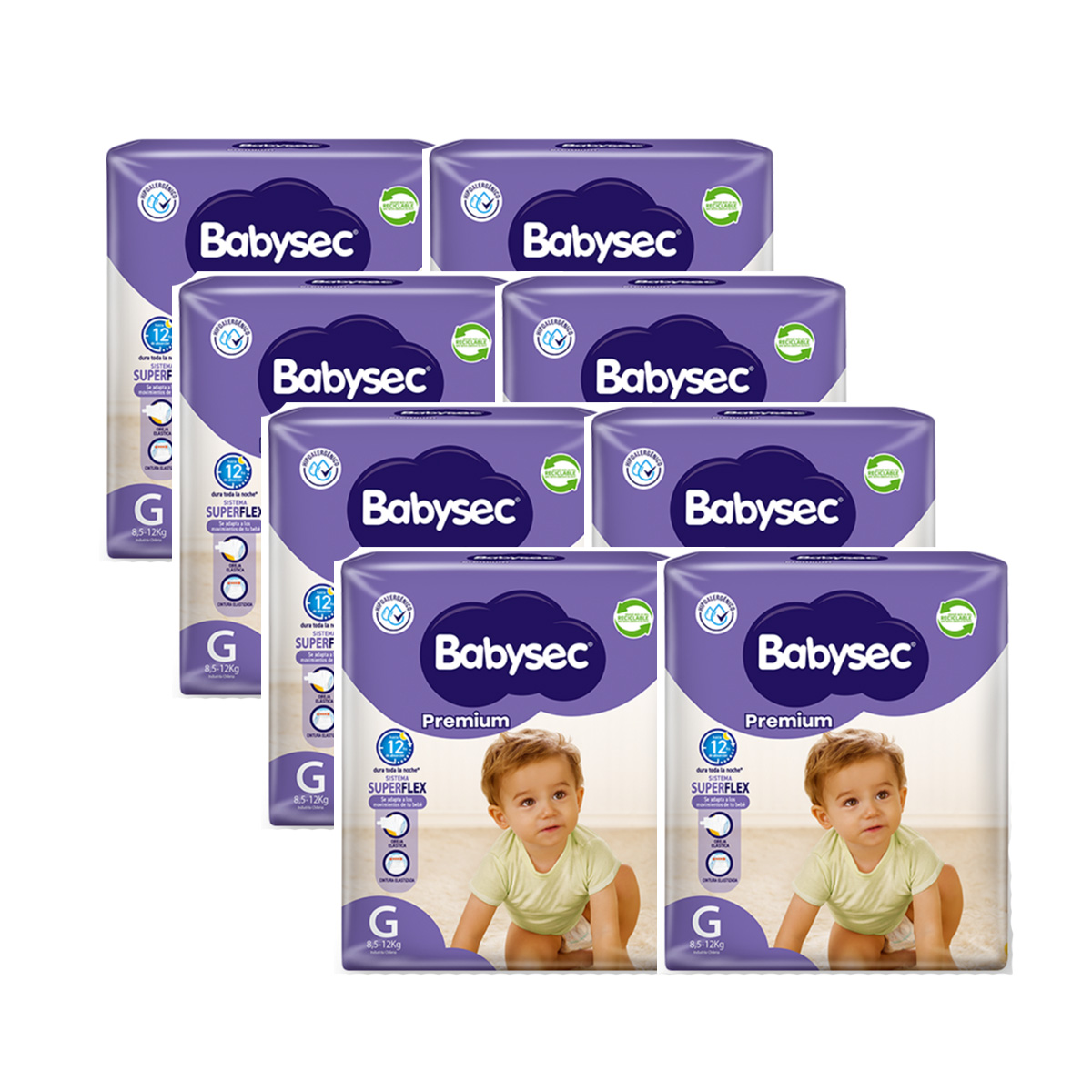 dfg56723d-1 Manga Pañales Babysec Premium - 8 paquetes - Imagen 1