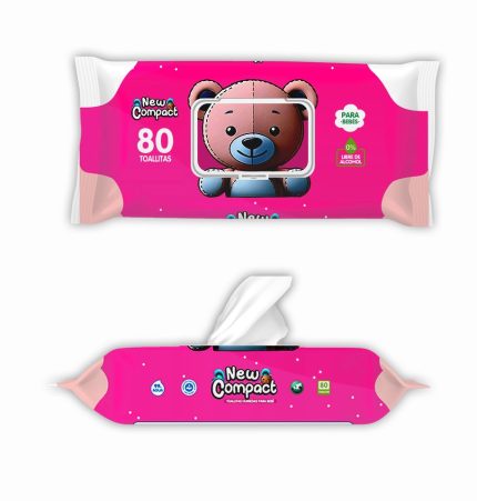 Toallitas Humedas New Compact con tapa 80 un Sin alcohol - Rosada