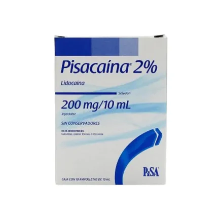 Pisacaina 2% caja 10 ampollas 200mg/10ml