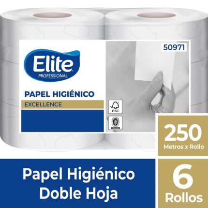 Papel Higiénico Rollo Doble Hoja 6 Un x 250 Metros