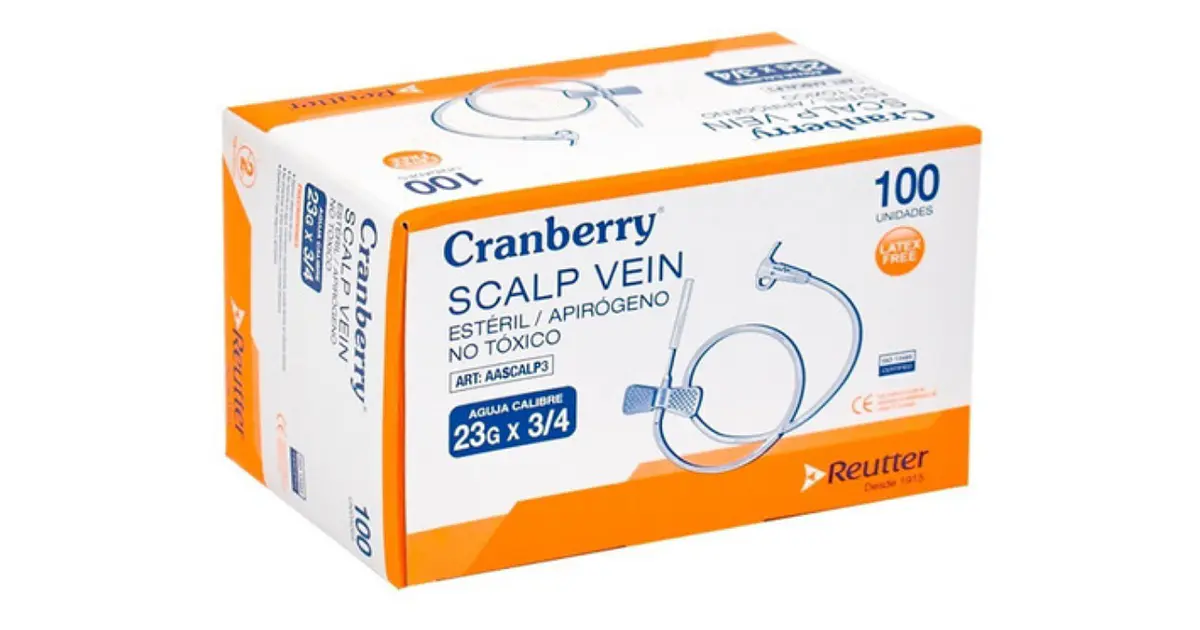 Mariposa Scalp Vein 23G x 3/4 – Cranberry