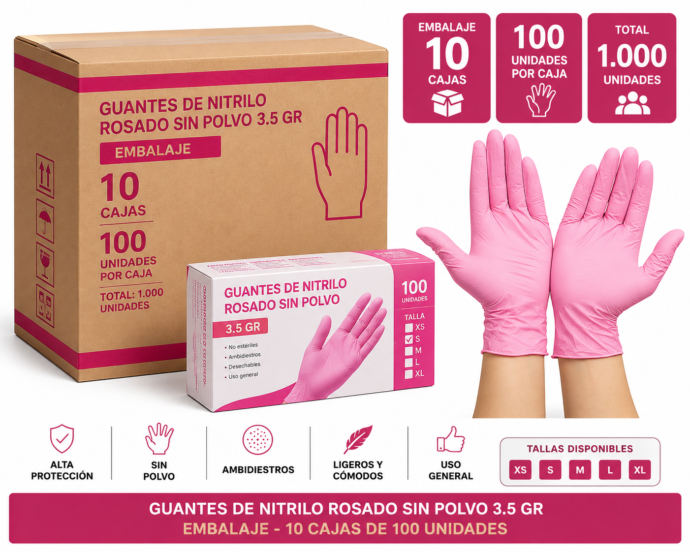 embalaje-guantes-nitrilo-rosado-sin-polvo-3-5g-10-cajas.jpg Embalaje Guantes de Nitrilo Rosado Sin Polvo 3,5 g – 10 Cajas de 100 Unidades - Imagen 1