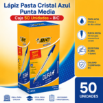 Lápiz Pasta Cristal Azul Punta Media Caja 50 Unidades – BIC - Imagen 4