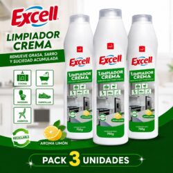 Pack 3 Limpiador Crema Excell 750grs
