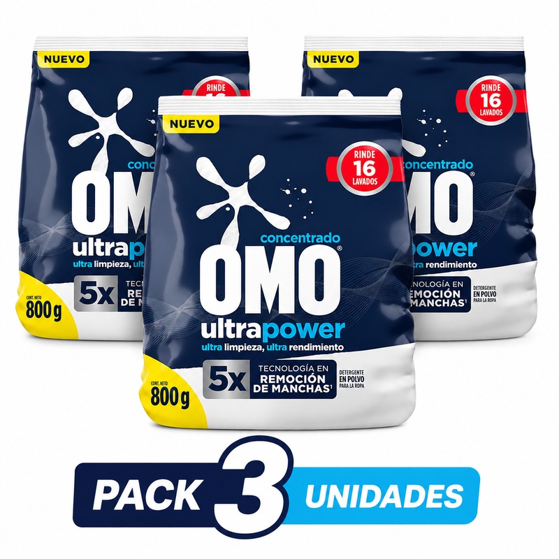 pack-3-omo-ultrapower-800gr Detergente Omo