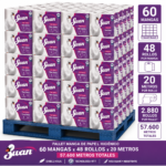 Pallet Papel Higiénico Swan – 60 Mangas x 48 Rollos de 20 Metros