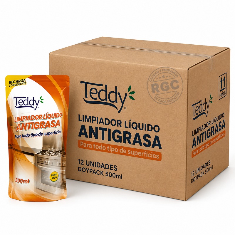 Caja 12 Doypack Limpiador Antigrasa Teddy 500ml Antigrasa Teddy